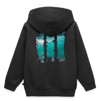 Vagues - Sweat Premium à capuche enfant bio - noir - Dos - AI Model Kid Male (0cm)