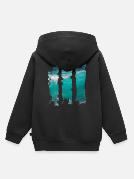 Waves - Kids Premium Organic Hoodie - black