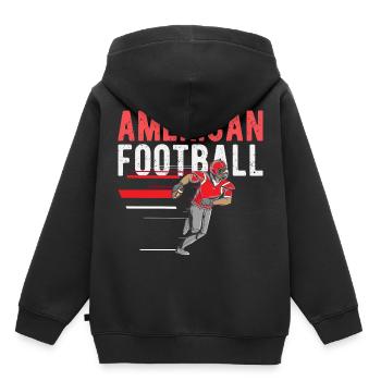 Football américain - Sweat Premium à capuche enfant bio - noir - Dos - AI Model Kid Male (0cm)