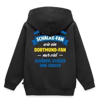 ICH BIN SCHALKE FAN | FUSSBALL | GESCHENK - Kinder Premium Organic Hoodie - Schwarz - Hinten - AI Model Kid Male (0cm)