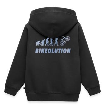 Bikeolution Evolution Bike for cyclists - Kids Premium Organic Hoodie - black - Back - AI Model Kid Male (0cm)