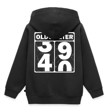 Oldometer - Kinder Premium Organic Hoodie - Schwarz - Hinten - AI Model Kid Male (0cm)
