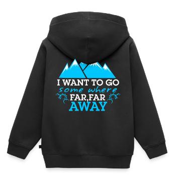 Go Somewhere Far Far Away - Kids Premium Organic Hoodie - black - Back - AI Model Kid Male (0cm)