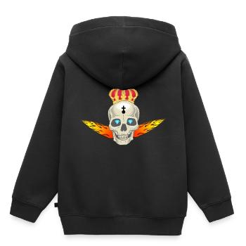 Skull Fire Fluegel Diamond Crown - Kids Premium Organic Hoodie - black - Back - AI Model Kid Male (0cm)