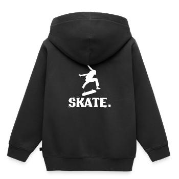 Kickflip Skater Skate Design Blanc - Sweat Premium à capuche enfant bio - noir - Dos - AI Model Kid Male (0cm)