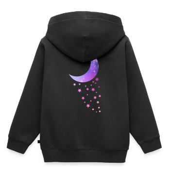 Halbmond mit Sternen Galaxie Geschenk - Kinder Premium Organic Hoodie - Schwarz - Hinten - AI Model Kid Male (0cm)