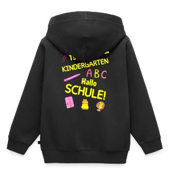 Einschulung Schulanfang Schule kindergarten - Kinder Premium Organic Hoodie - Schwarz - Hinten - AI Model Kid Male (0cm)