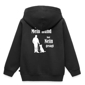 Hunde Spruch - Kinder Premium Organic Hoodie - Schwarz - Hinten - AI Model Kid Male (0cm)