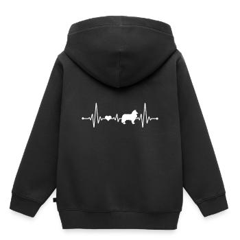Hunde Liebe Herzschlag Border Collie Bester Freund - Kinder Premium Organic Hoodie - Schwarz - Hinten - AI Model Kid Male (0cm)