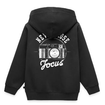 Never Lose Focus Photography Photo - Kids Premium Organic Hoodie - black - Back - AI Model Kid Male (0cm)