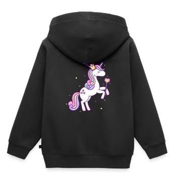 Unicorn Princess Crown Star Staff chaussures rose - Sweat Premium à capuche enfant bio - noir - Dos - AI Model Kid Male (0cm)