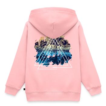 Vacation landscape triangular shape gift - Kids Premium Organic Hoodie - rose - Back - AI Model Kid Female (0cm)