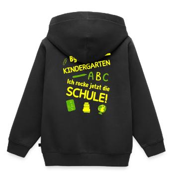 Einschulung Schulanfang Schule schüler - Kinder Premium Organic Hoodie - Schwarz - Hinten - AI Model Kid Male (0cm)