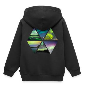 Lumières polaires - Sweat Premium à capuche enfant bio - noir - Dos - AI Model Kid Male (0cm)