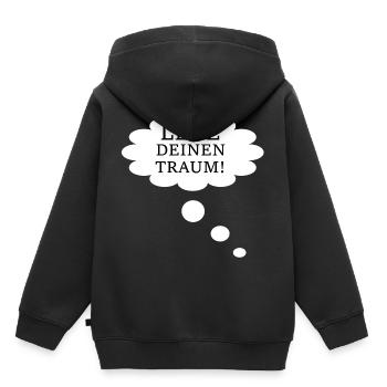 Träumen Traum Leben - Kinder Premium Organic Hoodie - Schwarz - Hinten - AI Model Kid Male (0cm)