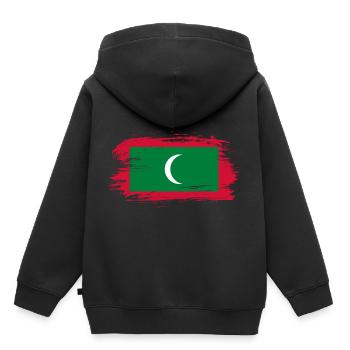 Drapeau des Maldives - Sweat Premium à capuche enfant bio - noir - Dos - AI Model Kid Male (0cm)