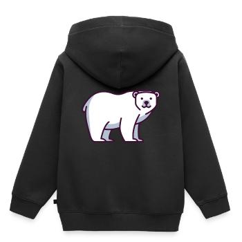 Ours polaire - Sweat Premium à capuche enfant bio - noir - Dos - AI Model Kid Male (0cm)