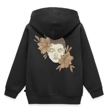 Bouddha avec des fleurs - Sweat Premium à capuche enfant bio - noir - Dos - AI Model Kid Male (0cm)