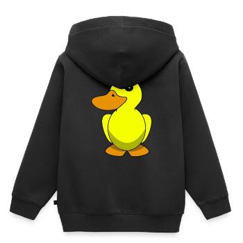 Ente Quietscheente gelb Kinder - Kinder Premium Organic Hoodie - Schwarz - Hinten - AI Model Kid Male (0cm)