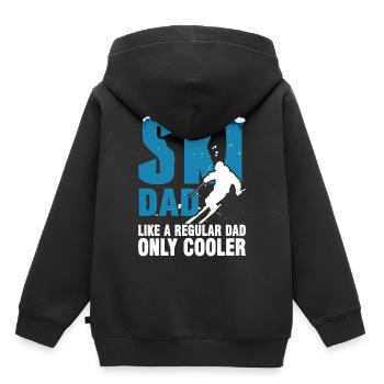 Ski skieur skier Papa Fête des Pères Cadeau - Sweat Premium à capuche enfant bio - noir - Dos - AI Model Kid Male (0cm)