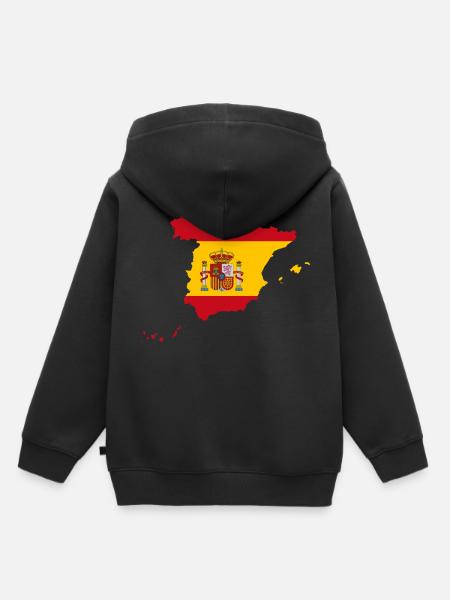 Spanien Flagge Landkarte Geschenkidee - Kinder Premium Organic Hoodie - Schwarz