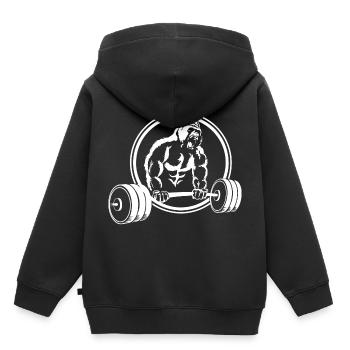 Gorilla Gym Fitness Pump Monkey Scream - Sweat Premium à capuche enfant bio - noir - Dos - AI Model Kid Male (0cm)