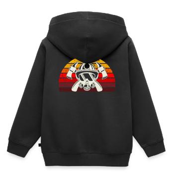 Feuerwehrmann Feuerwehrmann - Kinder Premium Organic Hoodie - Schwarz - Hinten - AI Model Kid Male (0cm)