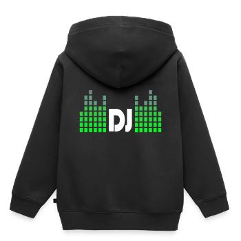 DJ Musique Beat Disco - Sweat Premium à capuche enfant bio - noir - Dos - AI Model Kid Male (0cm)