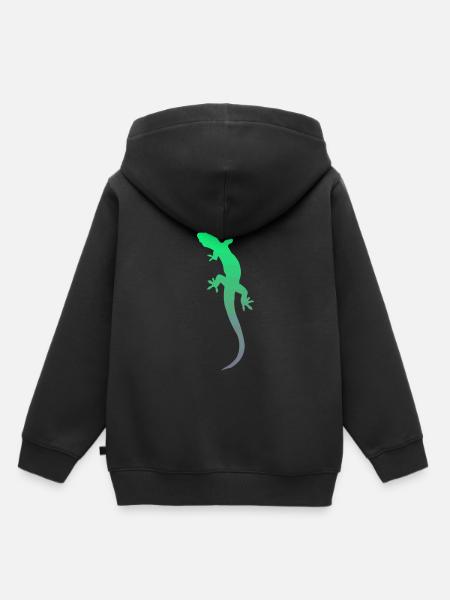 Gecko Salamander Echse - Kinder Premium Organic Hoodie - Schwarz