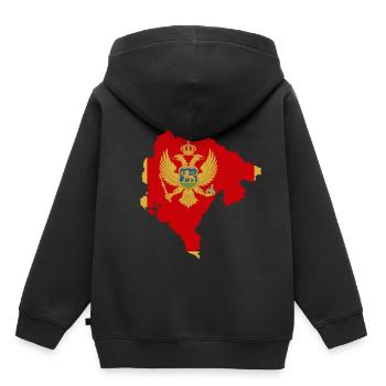 Montenegro Flagge Landkarte Fahne - Kinder Premium Organic Hoodie - Schwarz - Hinten - AI Model Kid Male (0cm)