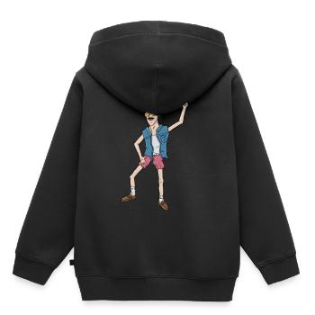 Mc Thunder - Sweat Premium à capuche enfant bio - noir - Dos - AI Model Kid Male (0cm)