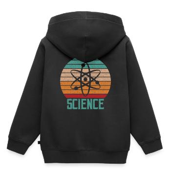 Science atom t-shirt - Sweat Premium à capuche enfant bio - noir - Dos - AI Model Kid Male (0cm)