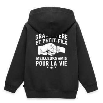Opa und kleine Freunde beste Freunde für das Leben - Kinder Premium Organic Hoodie - Schwarz - Hinten - AI Model Kid Male (0cm)