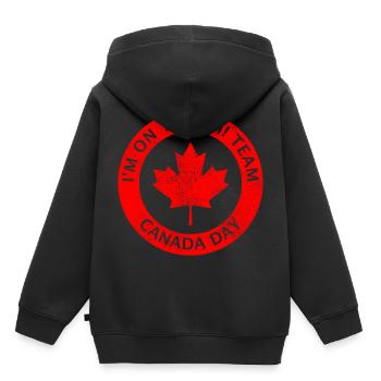 Fête du Canada Je fais partie de la eh Team Canadian Canada - Sweat Premium à capuche enfant bio - noir - Dos - AI Model Kid Male (0cm)