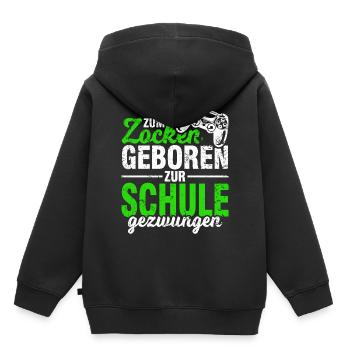 Zocken Zocker Gaming Gamer Schüler Geschenk - Kinder Premium Organic Hoodie - Schwarz - Hinten - AI Model Kid Male (0cm)