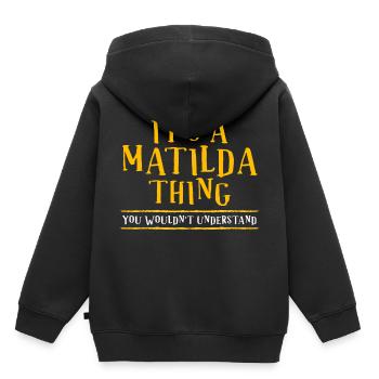 Grab Now This Cool Yellowish It's A Matilda Thing - Kids Premium Organic Hoodie - black - Back - AI Model Kid Male (0cm)