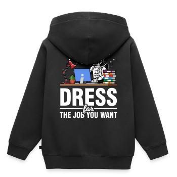 Astronaut Espace Travail de bureau - Sweat Premium à capuche enfant bio - noir - Dos - AI Model Kid Male (0cm)