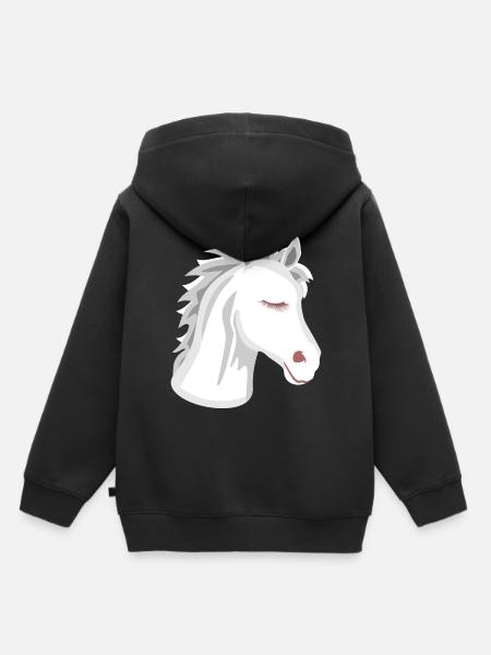 Pferdekopf - Kinder Premium Organic Hoodie - Schwarz