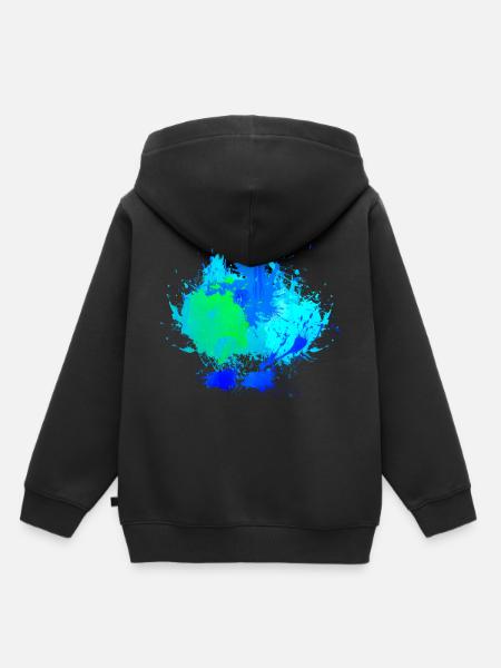 Blauer Farbfleck Hintergrund Deko - Kinder Premium Organic Hoodie - Schwarz