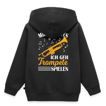 Trompete Trompeter Blasmusik - Kinder Premium Organic Hoodie - Schwarz - Hinten - AI Model Kid Male (0cm)