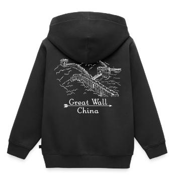 Programmation CSS Web Grande Muraille Chine Gre - Sweat Premium à capuche enfant bio - noir - Dos - AI Model Kid Male (0cm)