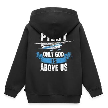 Propeller Flugzeug Pilot Flieger - Kinder Premium Organic Hoodie - Schwarz - Hinten - AI Model Kid Male (0cm)