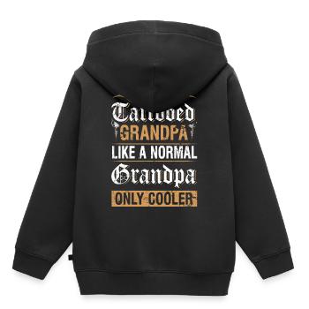 Tätowierter Opa Coller Großvater Tattoo - Kinder Premium Organic Hoodie - Schwarz - Hinten - AI Model Kid Male (0cm)