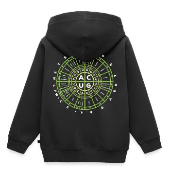Code génétique Biologie - Sweat Premium à capuche enfant bio - noir - Dos - AI Model Kid Male (0cm)