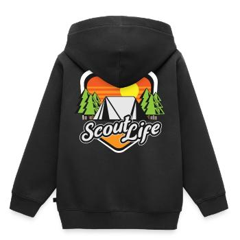 Scouts scouts scouts amateurs de randonnée - Sweat Premium à capuche enfant bio - noir - Dos - AI Model Kid Male (0cm)
