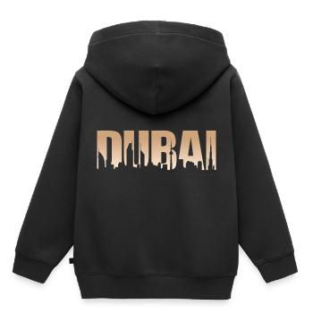 Dubai Typography Skyline City Metropolis Holidays - Kids Premium Organic Hoodie - black - Back - AI Model Kid Male (0cm)