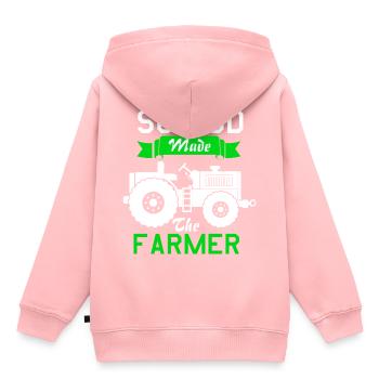 Dieu paysan - Sweat Premium à capuche enfant bio - rose - Dos - AI Model Kid Female (0cm)