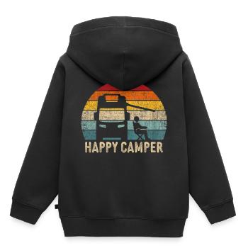 retro wohnmobil car t-shirt camper - Kinder Premium Organic Hoodie - Schwarz - Hinten - AI Model Kid Male (0cm)