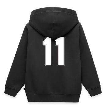 11 Jahre Trikotnummer 11 - Kinder Premium Organic Hoodie - Schwarz - Hinten - AI Model Kid Male (0cm)