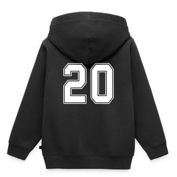 20 Jahre Trikotnummer 20 - Kinder Premium Organic Hoodie - Schwarz - Hinten - AI Model Kid Male (0cm)